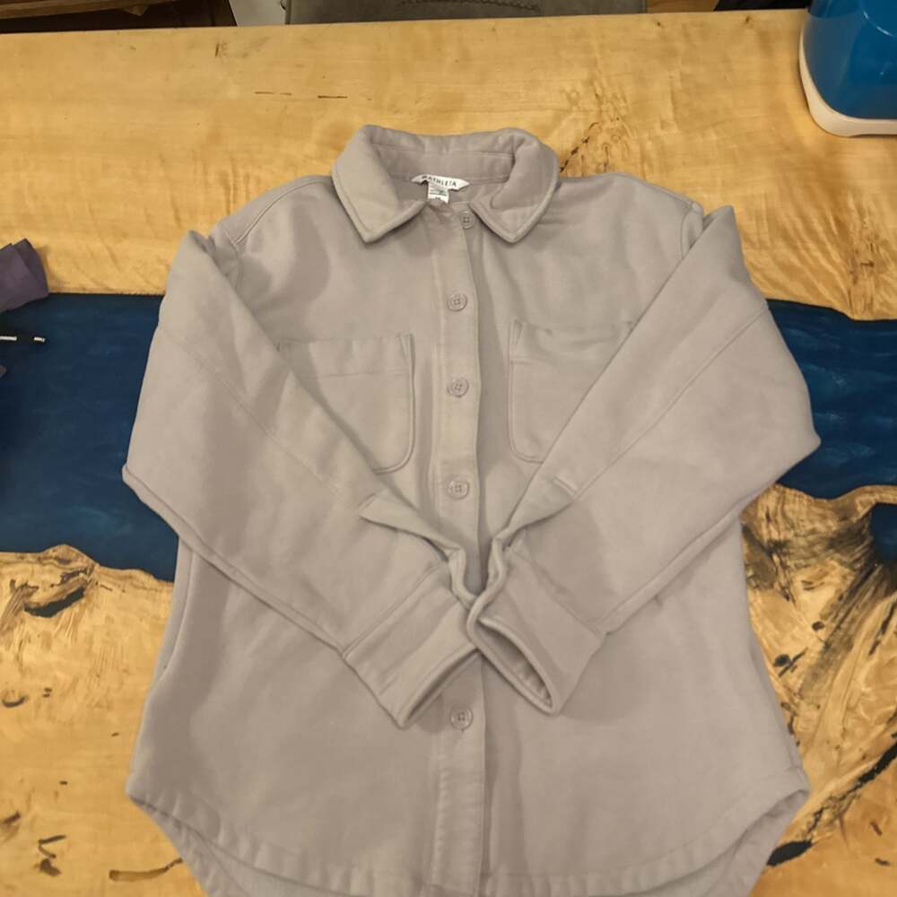 Athleta Retro plush Button Up Jaclet size XS - Picture 2 of 6